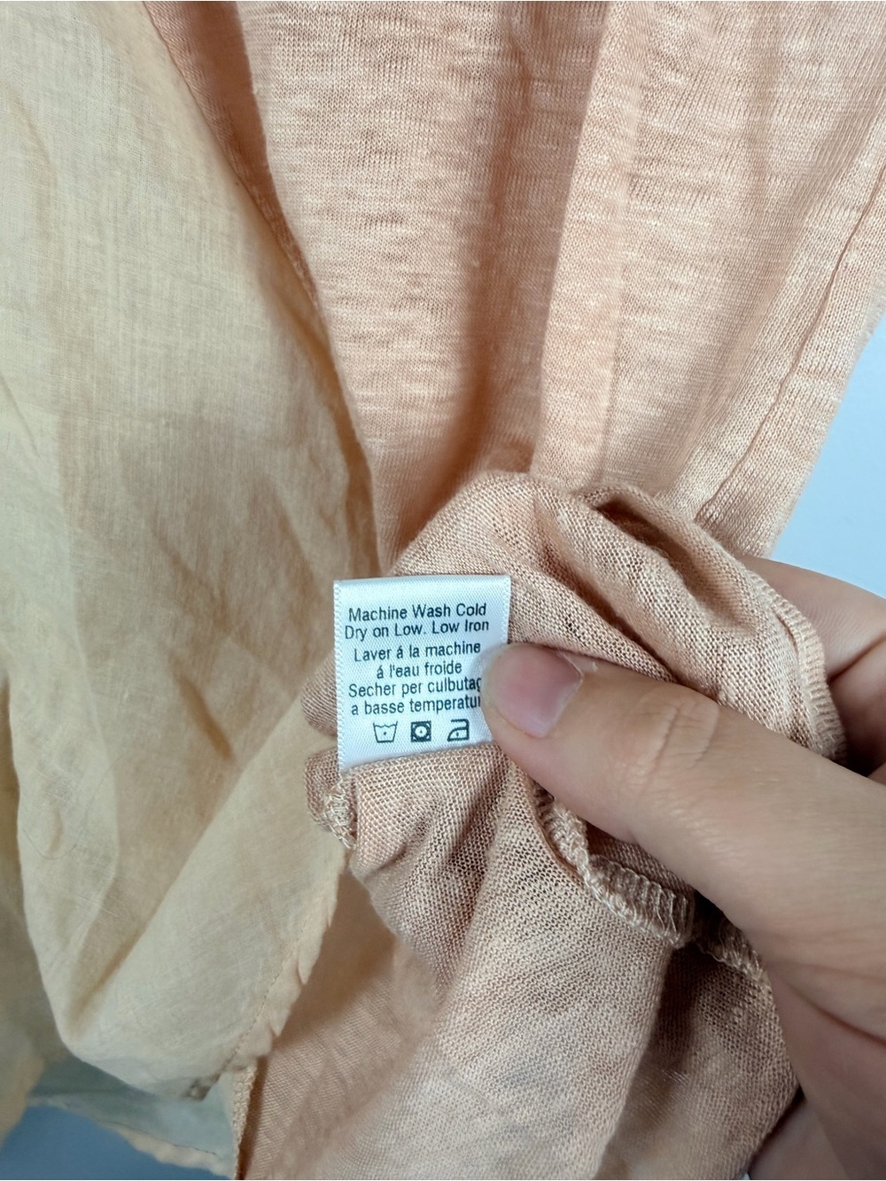 Anthropologie Stark tan pink linen/cotton asymmetrical top size medium - Picture 5 of 6